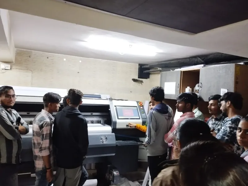 Cosmos students visiting Gujarat Samachar for media and journalism exposure