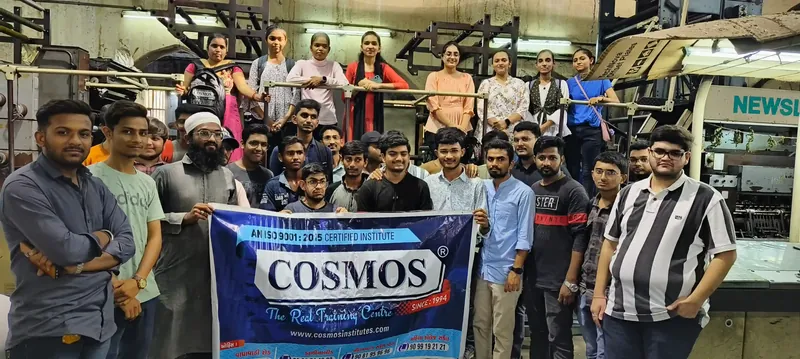 Cosmos students visiting Gujarat Samachar for media and journalism exposure