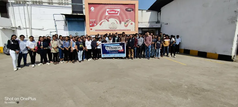 Cosmos students visiting Parle-G factory for food industry learning experience